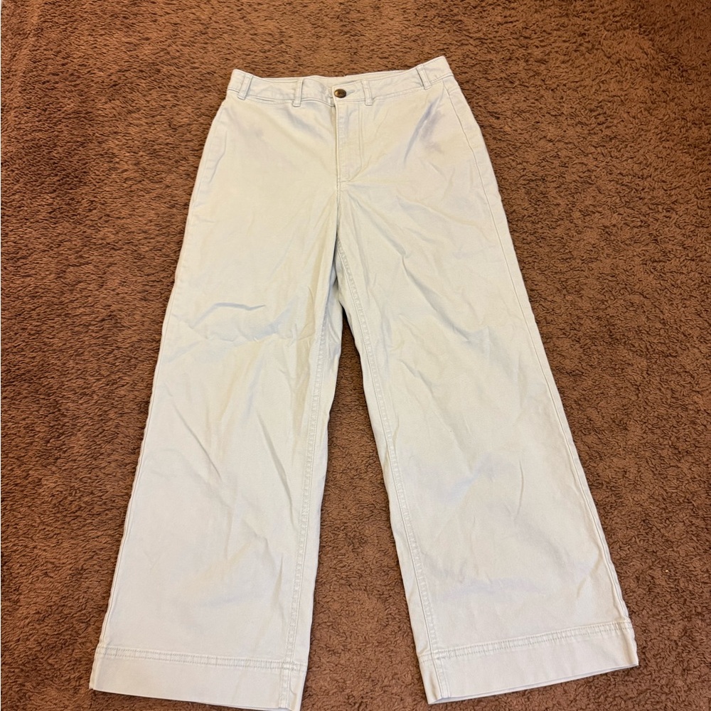 2 FOR $20 Old Navy Light Baby Blue High Rise Wide Let Crop Pants Size 4 - Picture 2 of 9